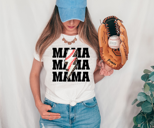 Mama baseball lightening bolt 28956 DTF Transfer