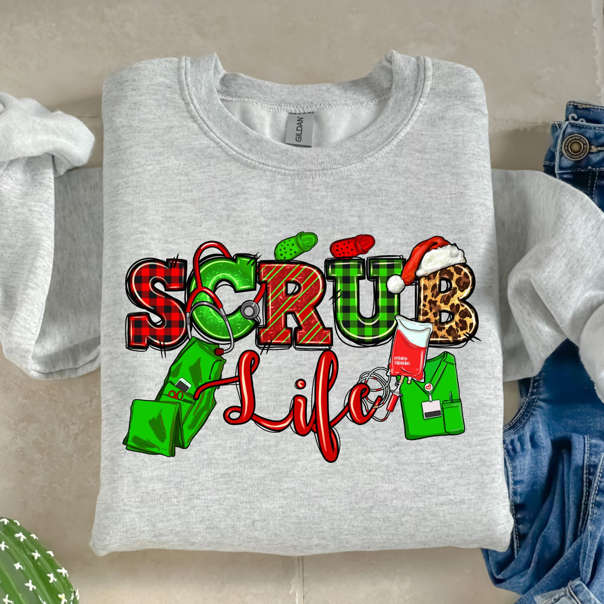 Scrub Life Christmas-38737-DTF transfer