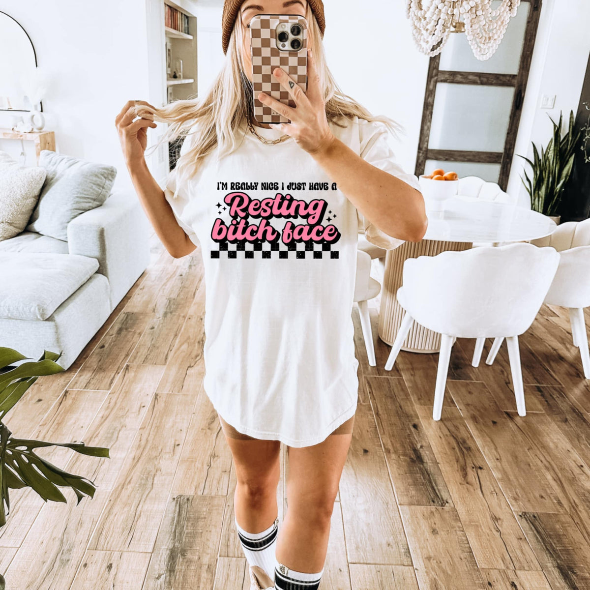 I’m really nice I just have a resting bitch face pink font (CSC) 92310 DTF transfer