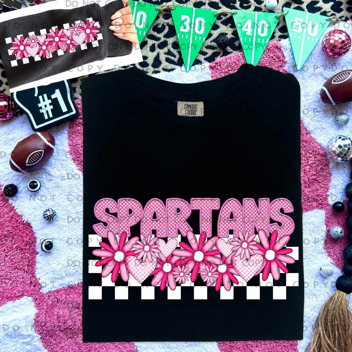 Spartans pink checkered (caplinger) 77849 DTF transfer
