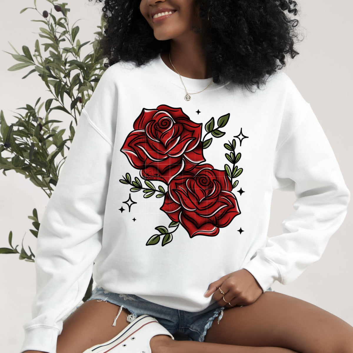 Red rose pocket (CSC) 100355 DTF transfer