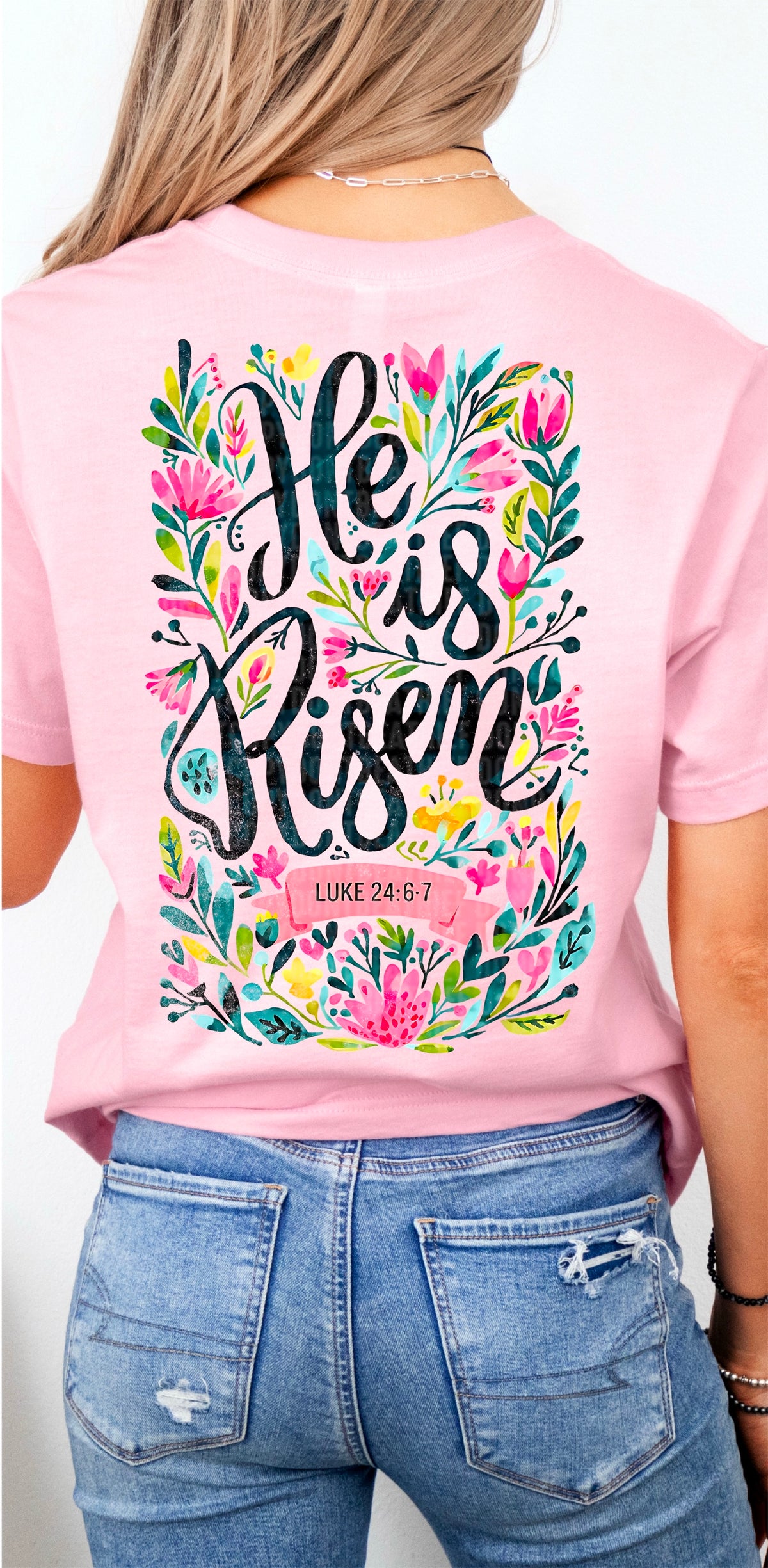He is risen flowers 95028 DTF transfer