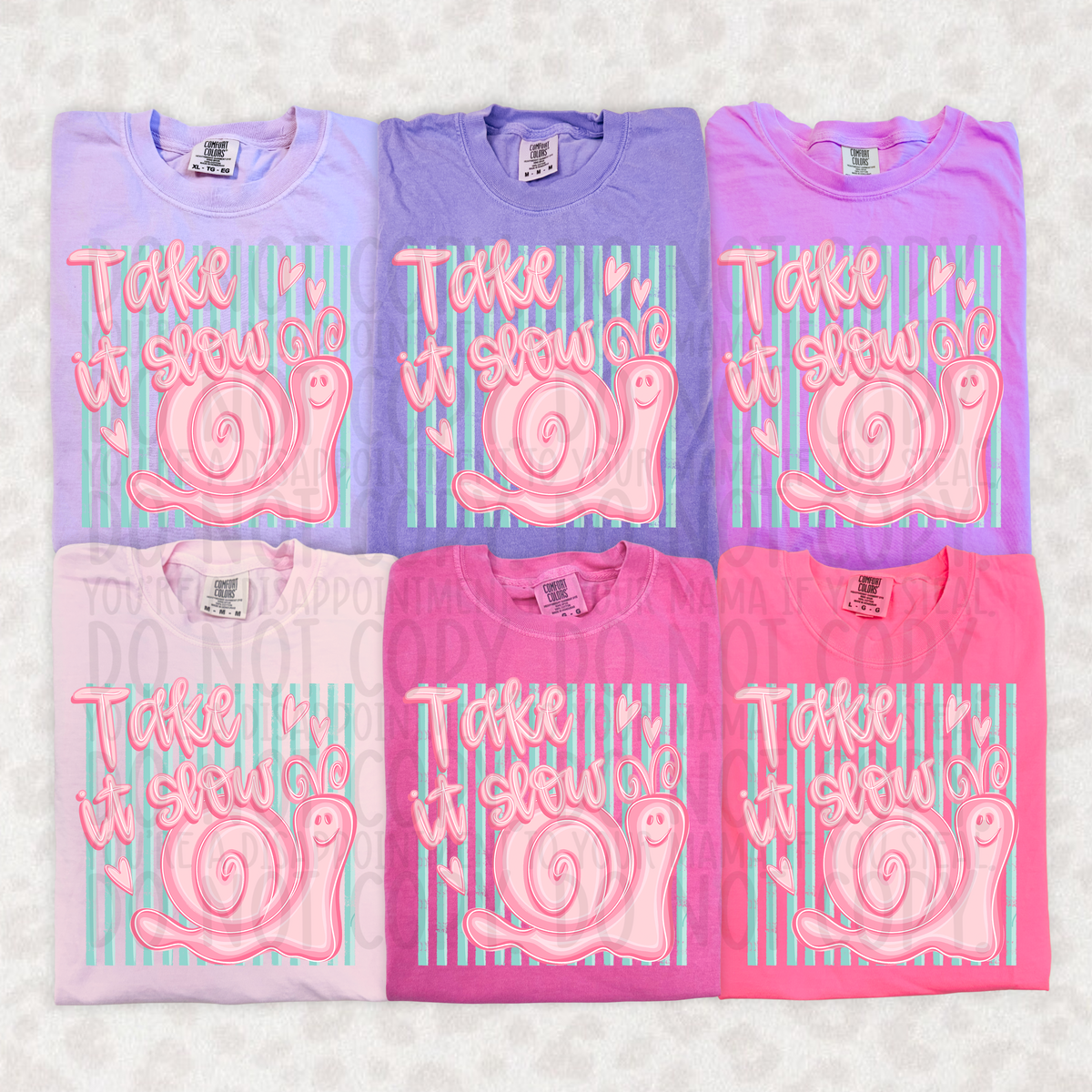 Take it slow snail (SWD) DTF transfer