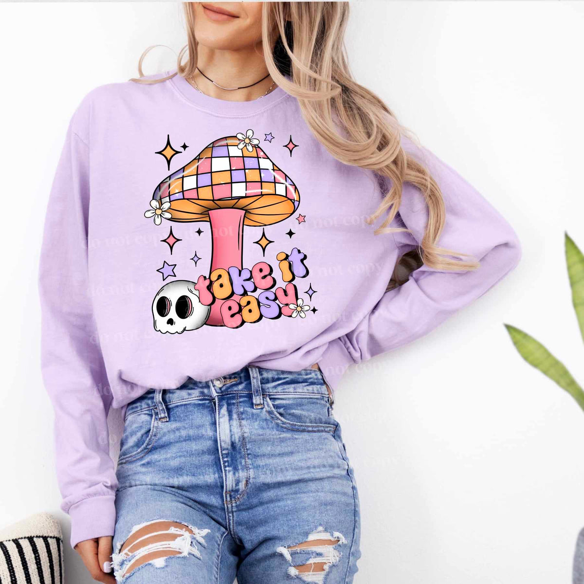 Take it easy mushroom (CSC) 55570 DTF transfer