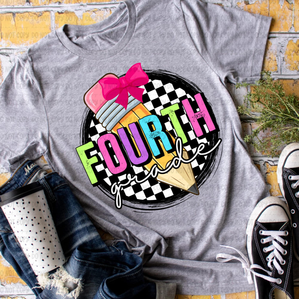 Fourth grade retro circle GIRL 106563 DTF transfer