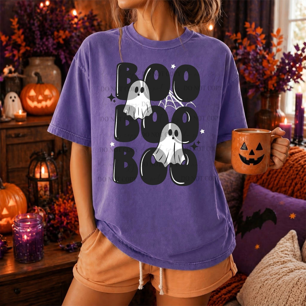 Boo stacked (gray and white) (CSC) DTF Transfer