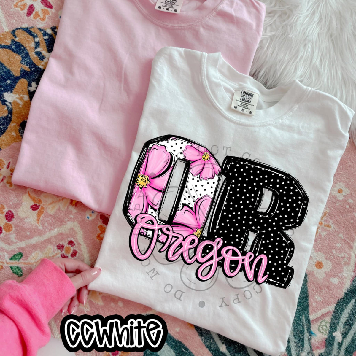 OR Oregon pink flowers (SWD) 94533 DTF transfer