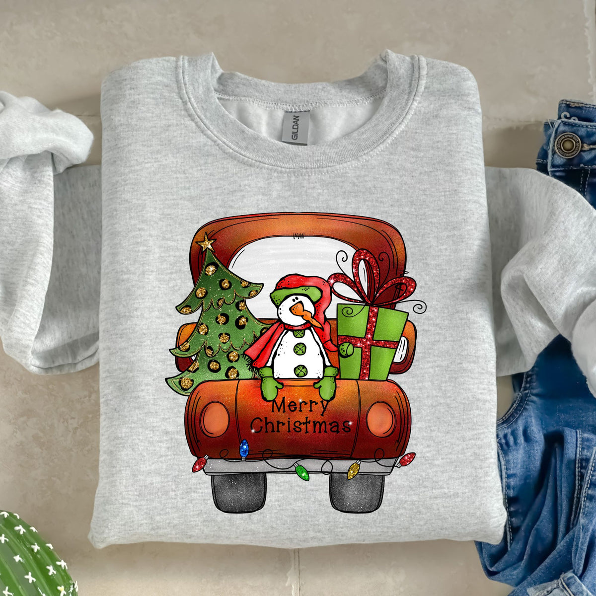 Snowman Truck-38740-DTF transfer