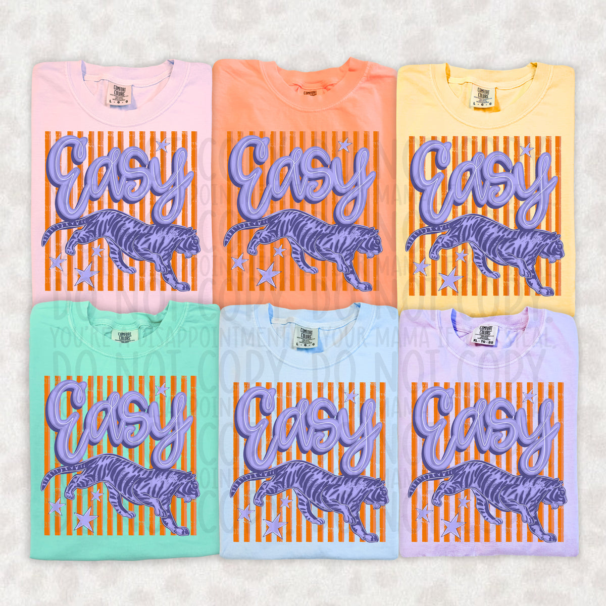 Easy tiger orange stripes (SWD) DTF transfer
