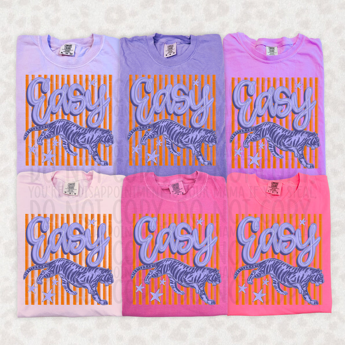 Easy tiger orange stripes (SWD) DTF transfer