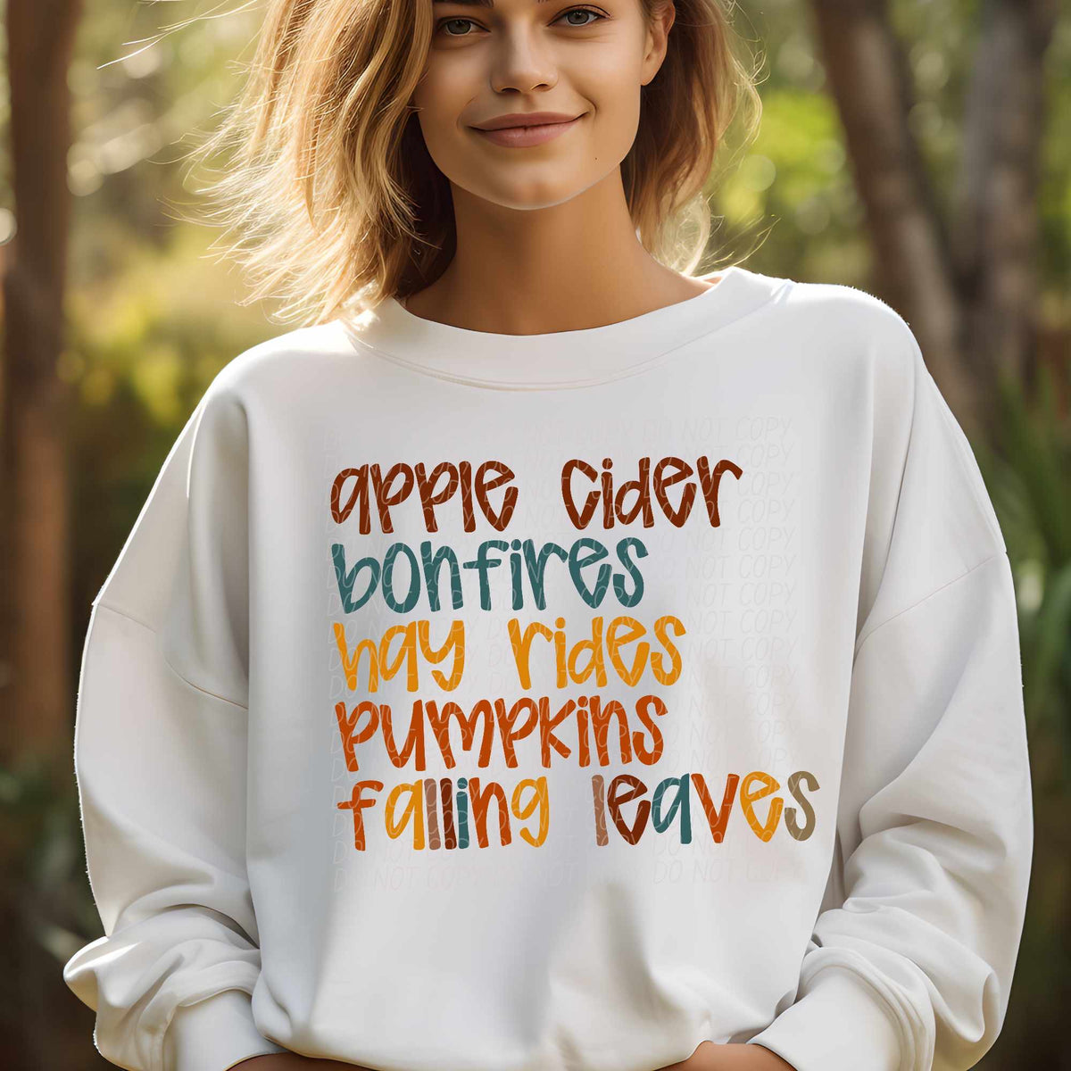 Apple cider bonfires fall words (CITY) 62336 DTF transfer