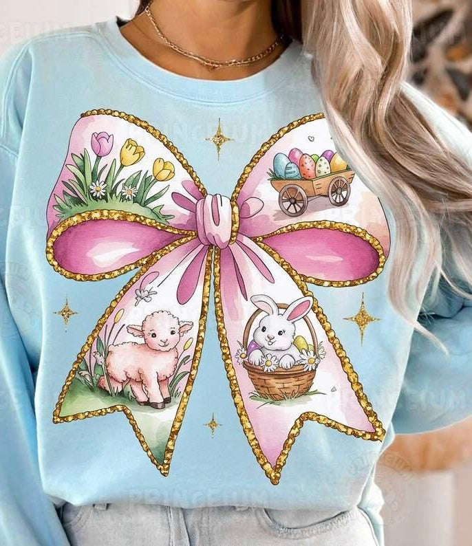 Pink Easter bow 84328 DTF transfer