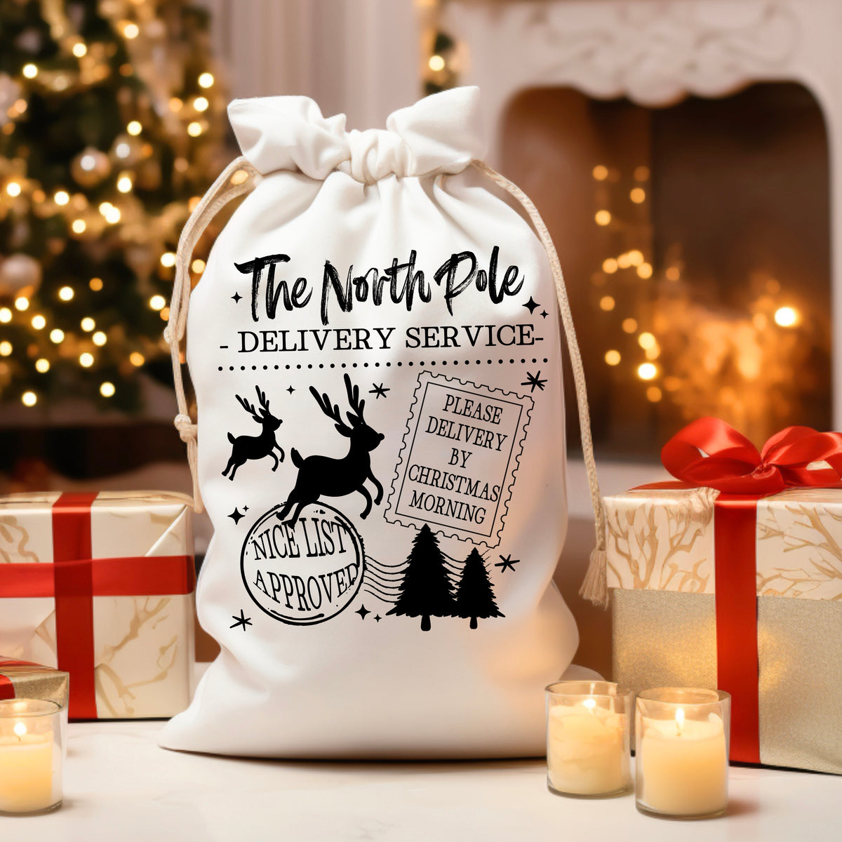 North Pole Delivery Service black (CSC) DTF Transfer
