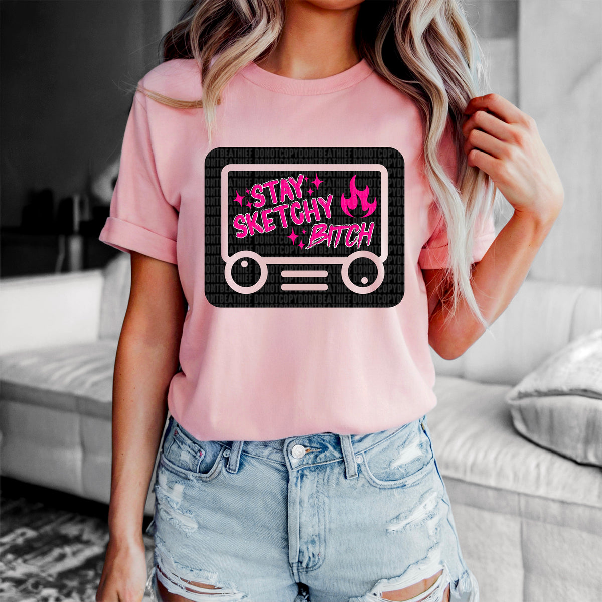 Stay sketchy bitch 90320 DTF transfer