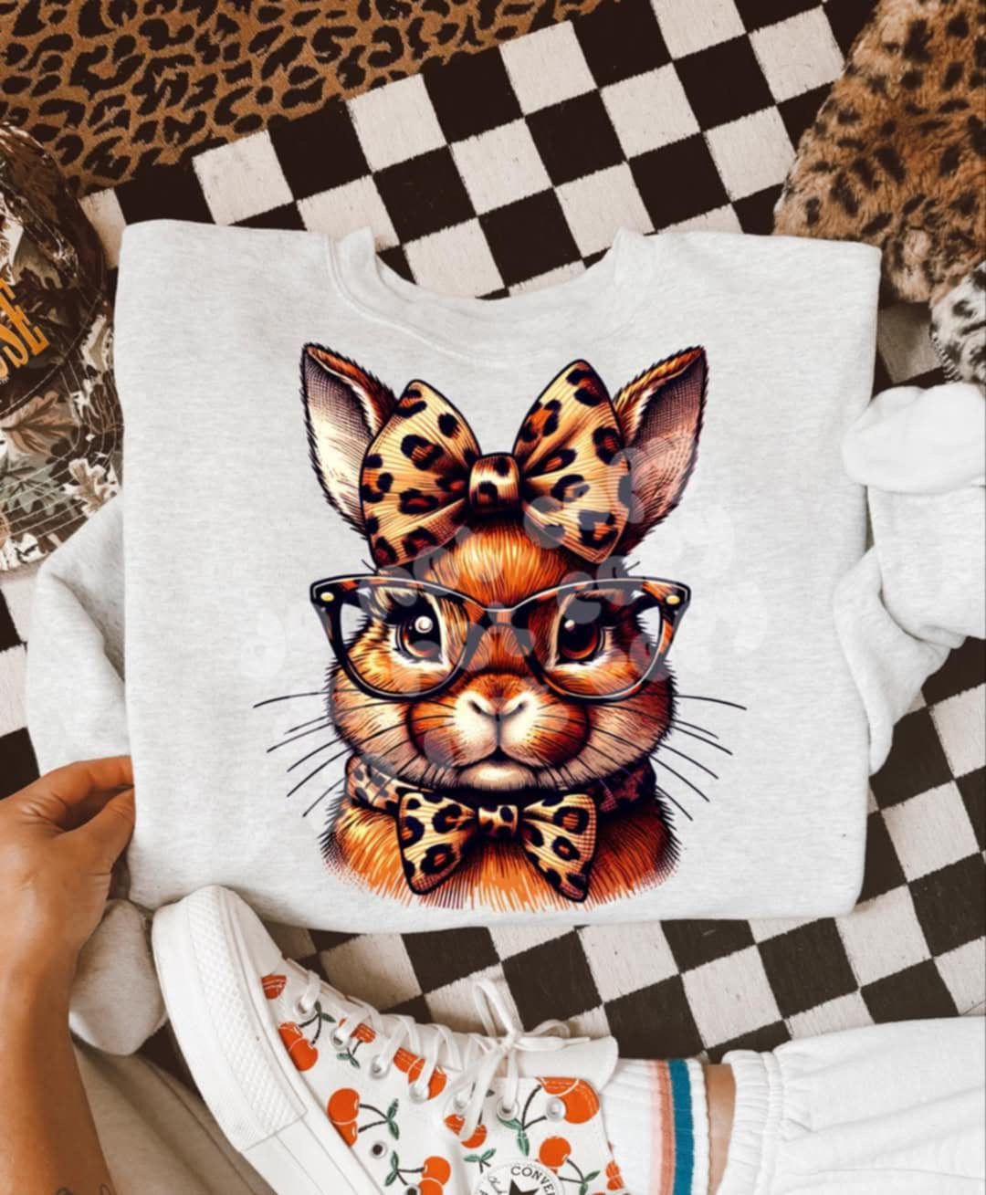 Rabbit with leopard bows (LYTTLE) 91396 TF transfer