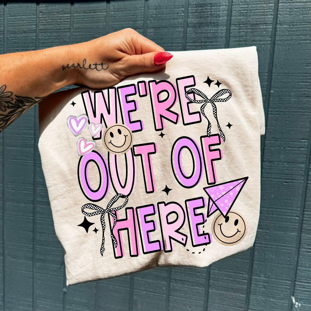 We’re out of here pink Sunday Special DTF transfer