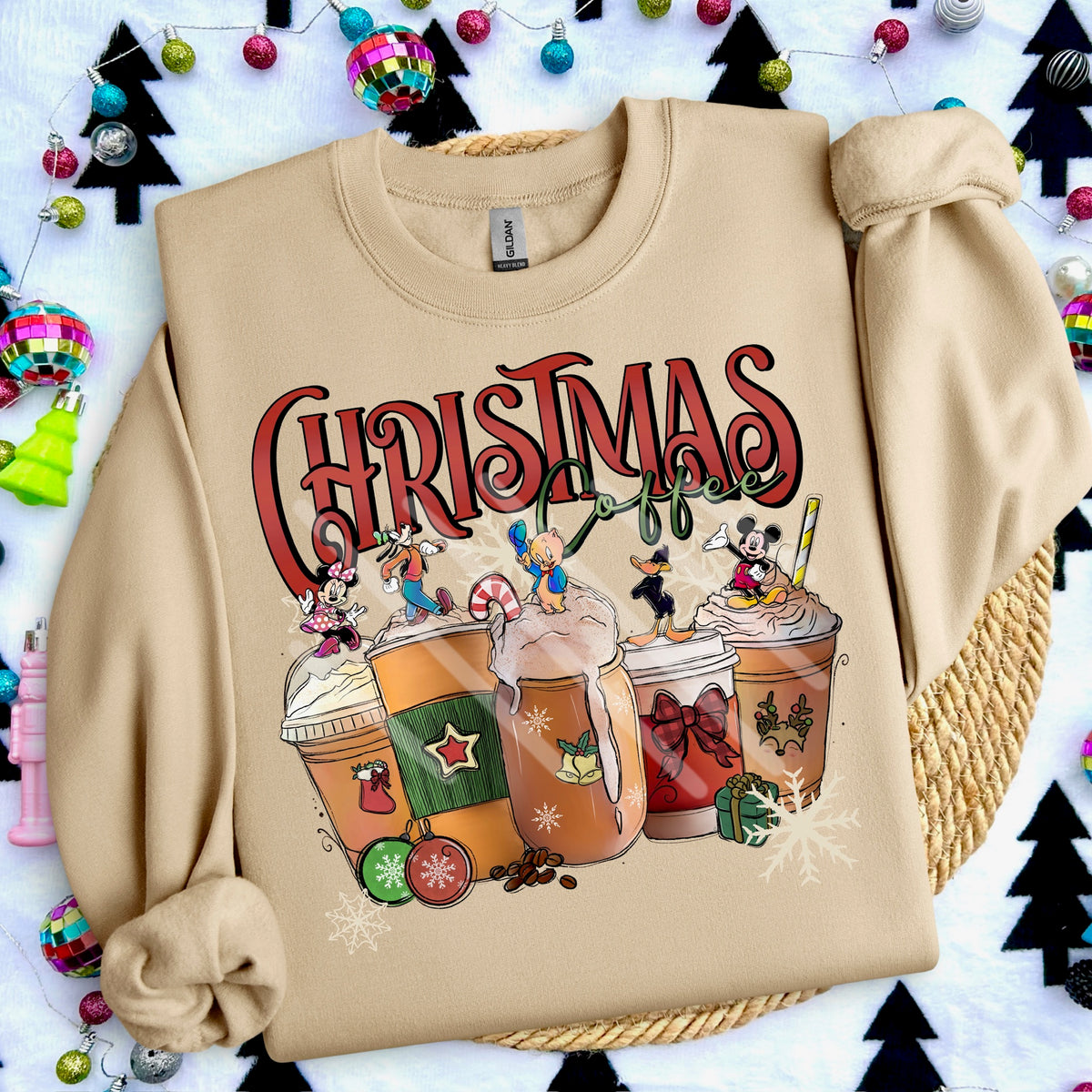 Christmas Coffee mouse and friends (cstage) 114278 DTF transfer