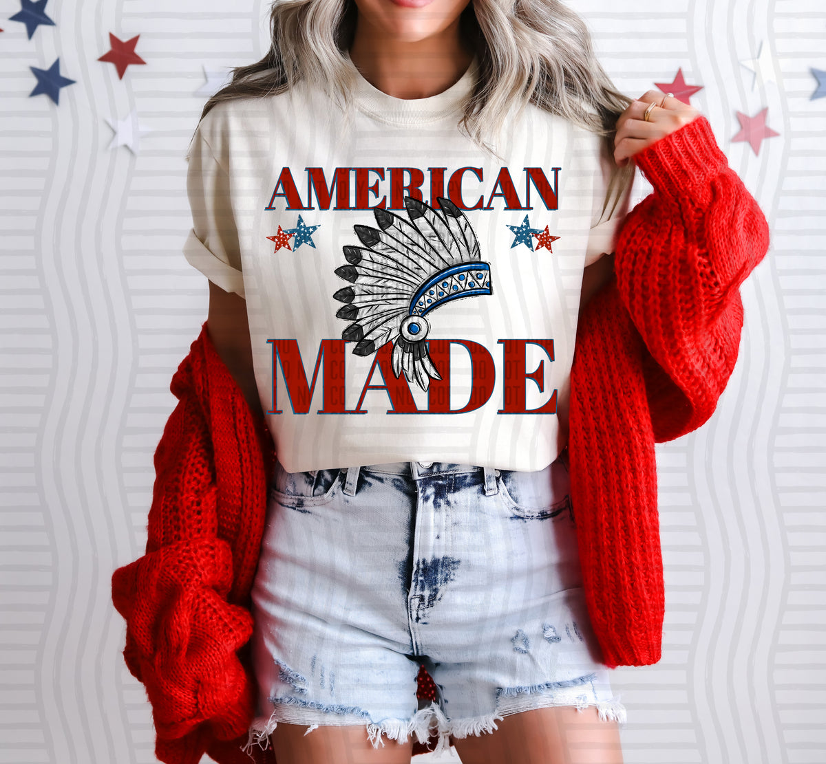 American made Indians (blue) (Caplinger) DTF Transfer