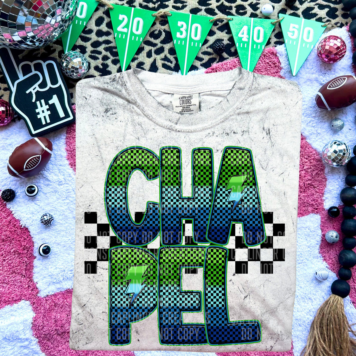 Chapel Blue and Green Checkered (Caplinger) DTF transfer