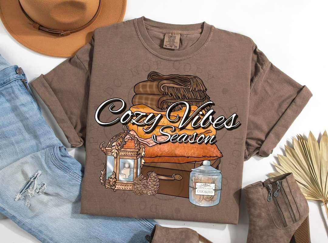 Cozy vibes season stacked blankets (DDD) 58514 DTF transfer