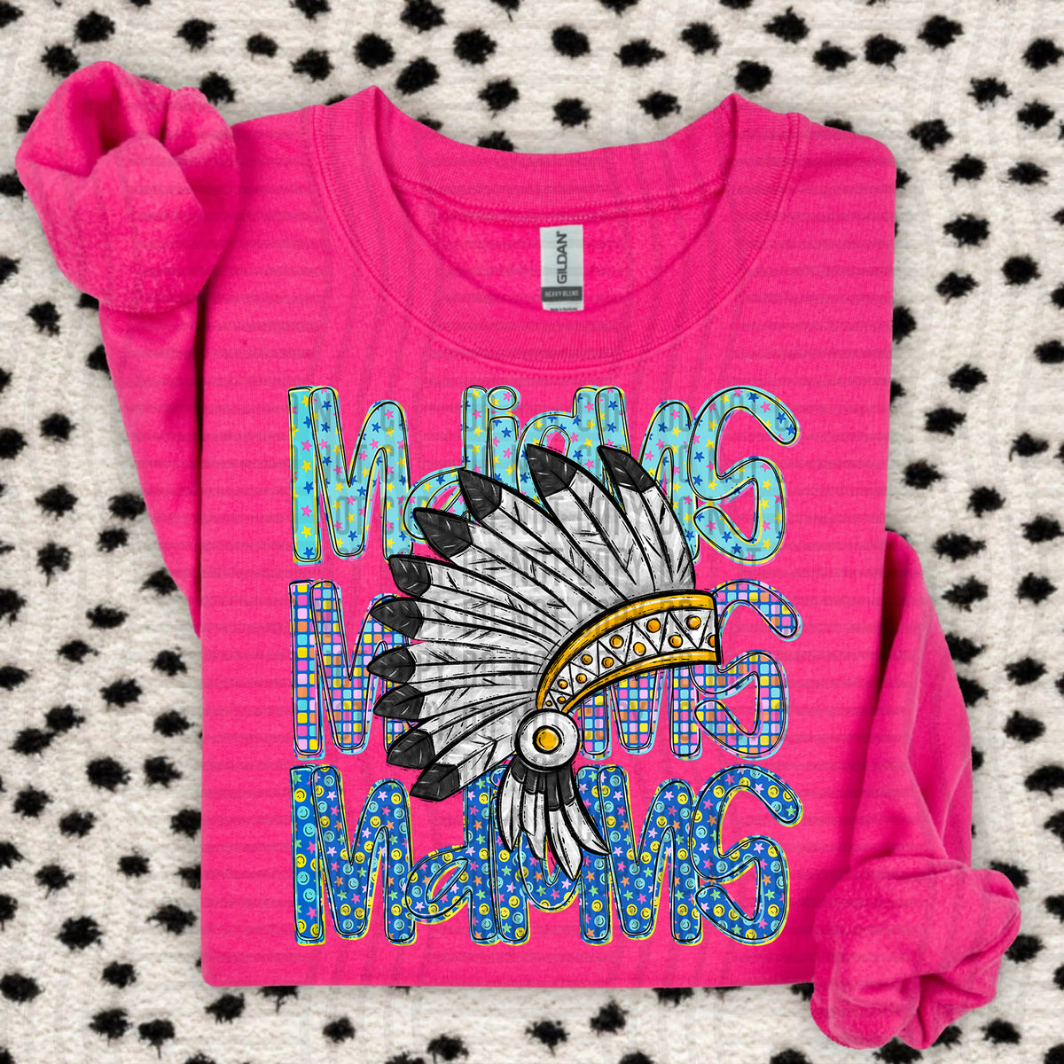 Indians yellow chaos stacked (Caplinger) DTF Transfer