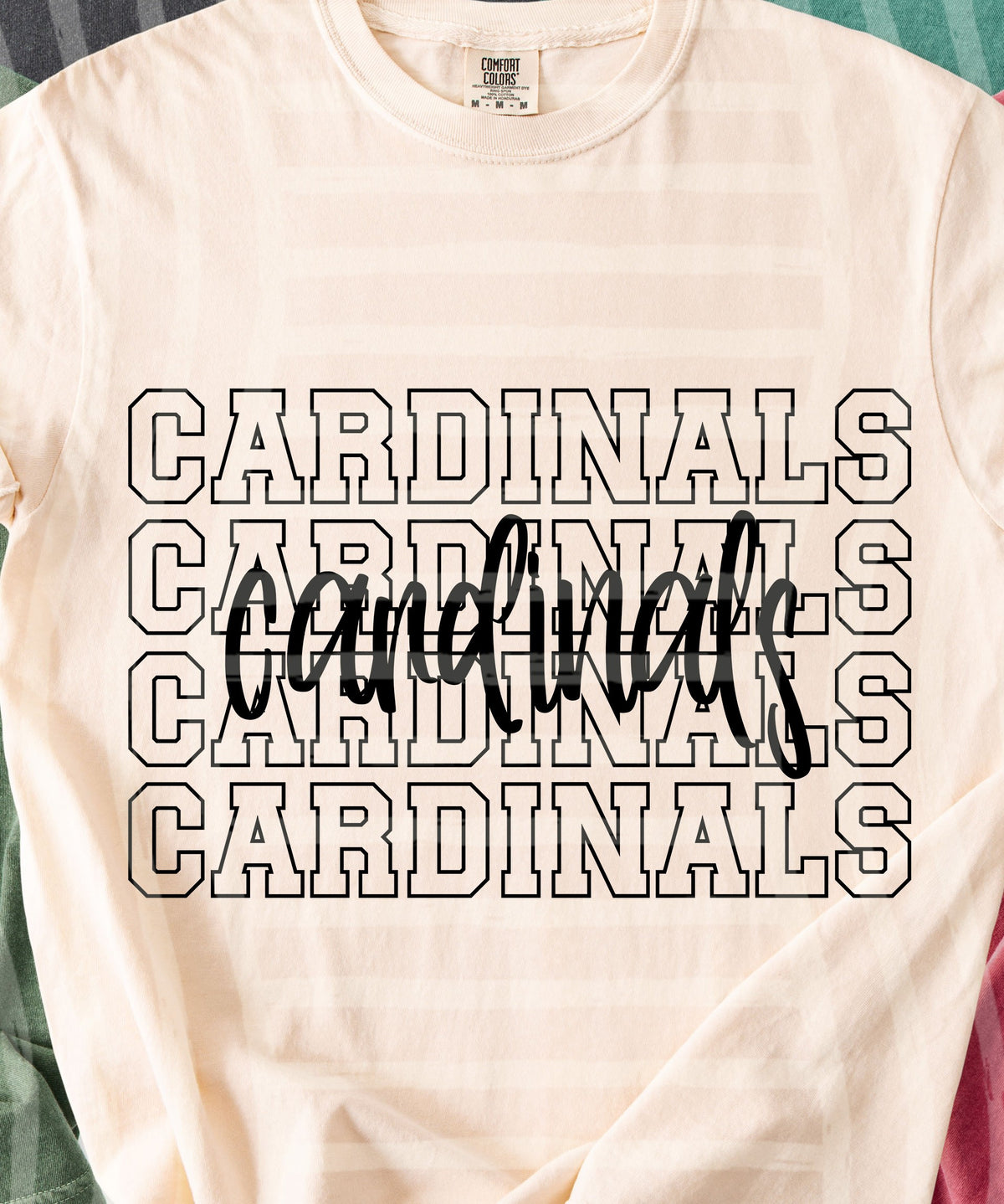 cardinals simple stacked outlines (Caplinger) DTF Transfer