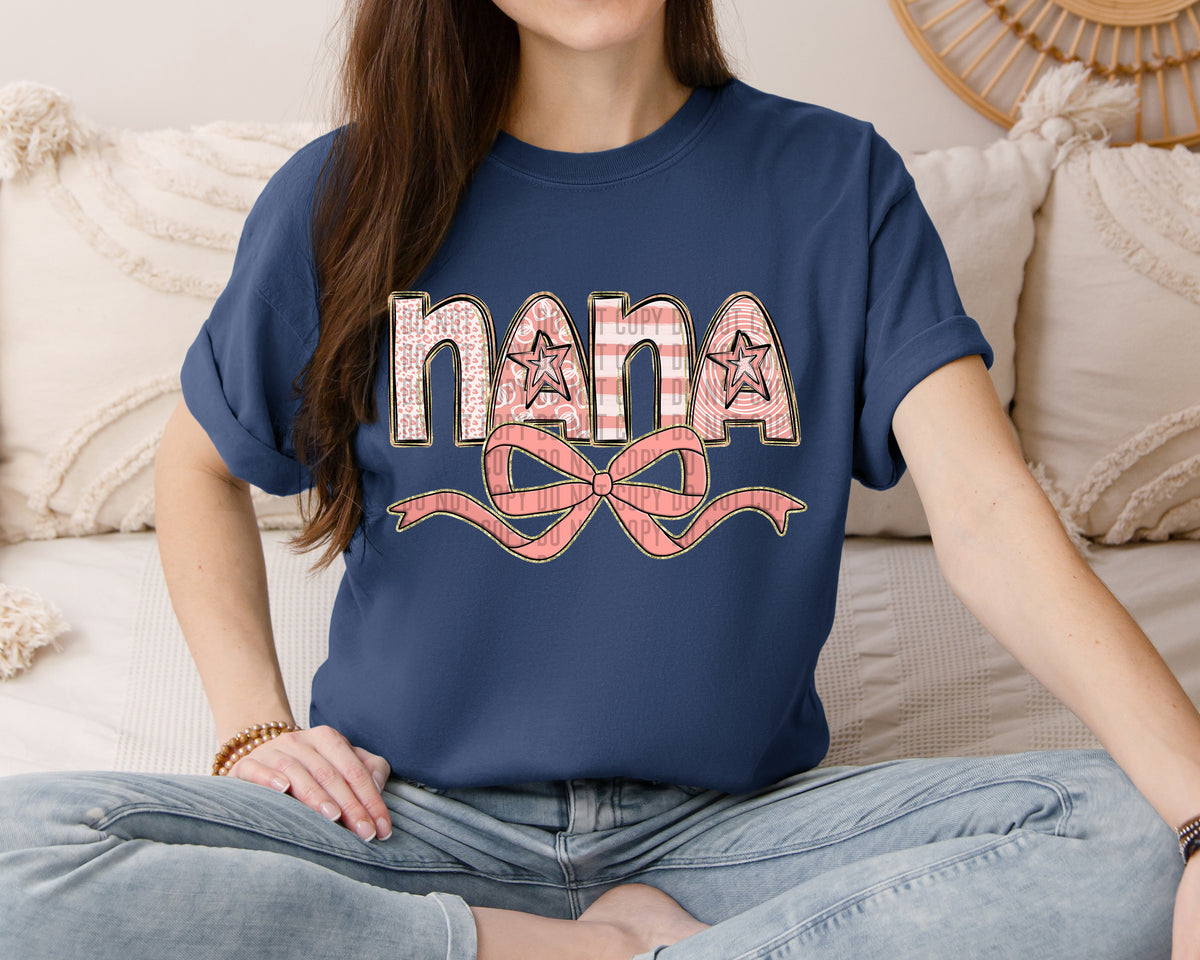 NANA peach with Bow (Caplinger) DTF transfer