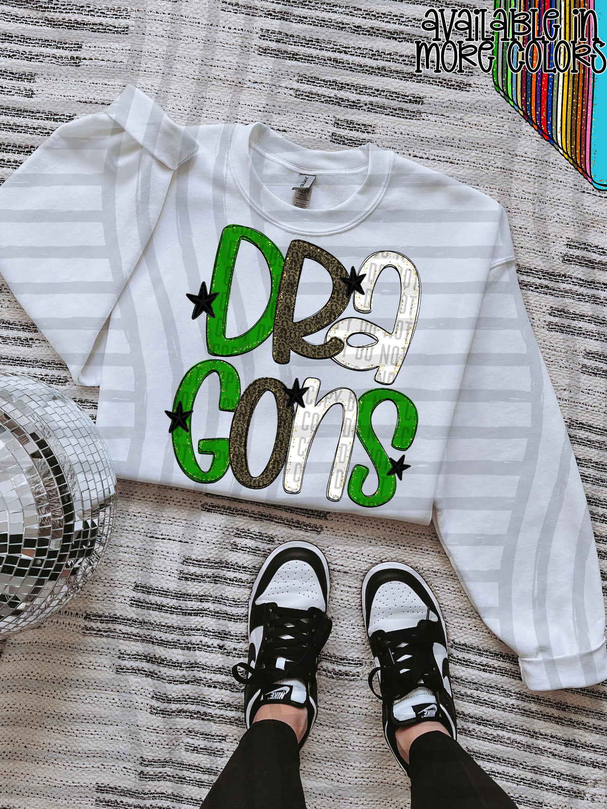 green, gray and white, dragons stacked (Caplinger) DTF Transfer