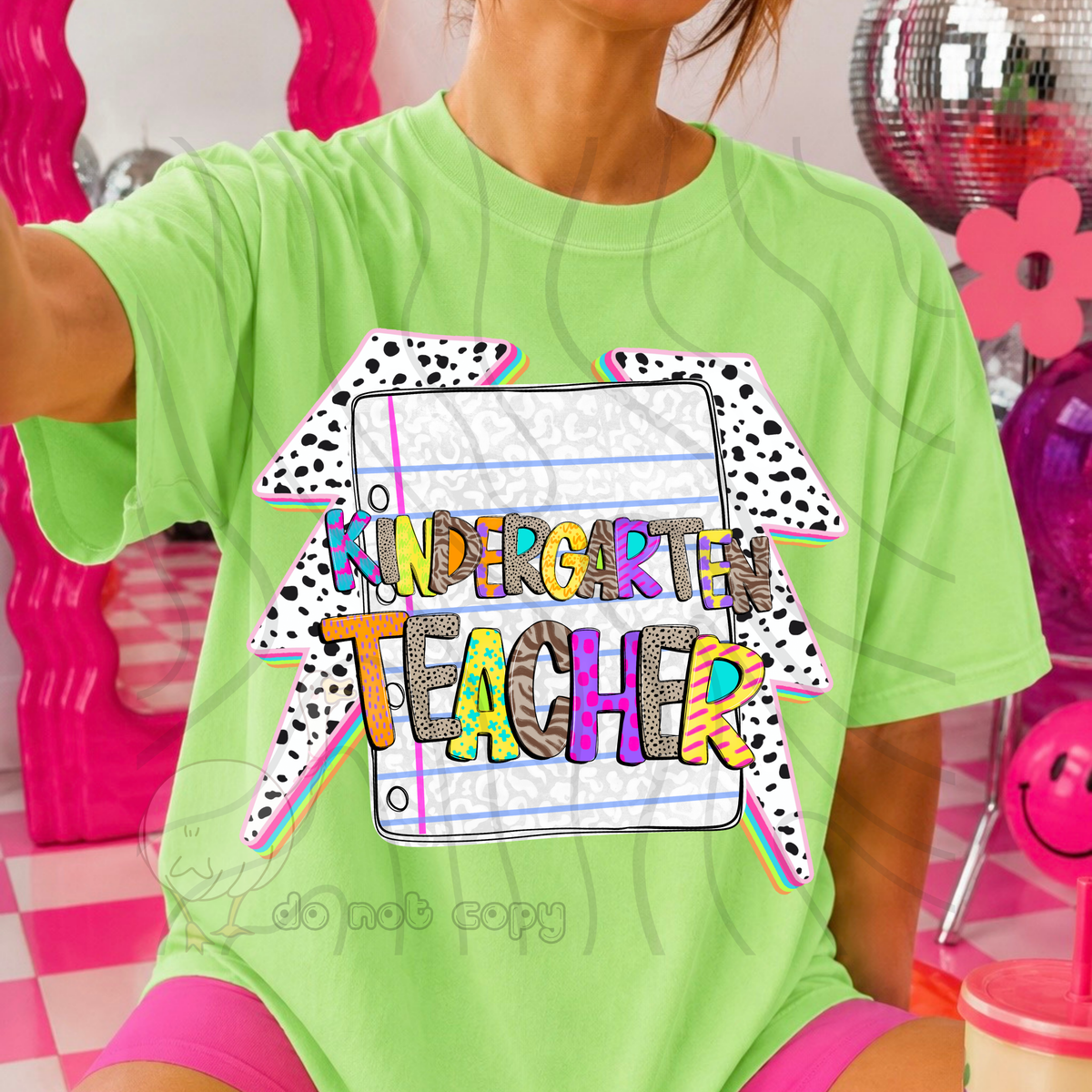 Kindergarten teacher dalmatian lightning bolts (DKD) DTF transfer