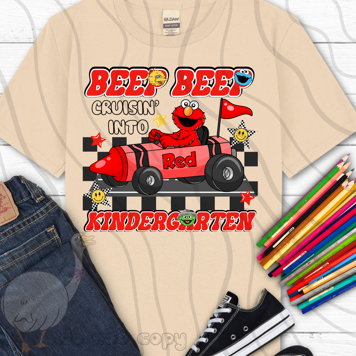 Beep beep red kindergarten (DKD) DTF Transfer