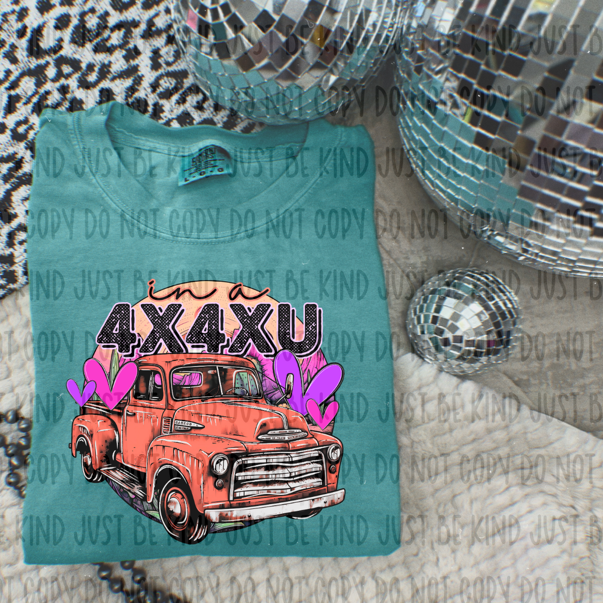 4X4XU Orange Pickup (Revel) 72732 DTF Transfer
