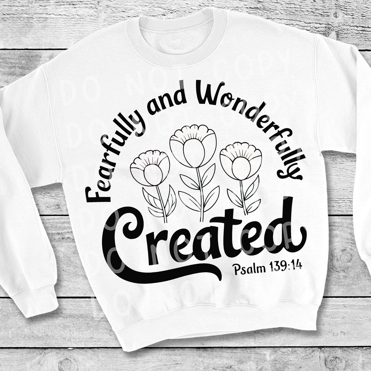 Fearfully and wonderfully created flowers black DTF Transfer