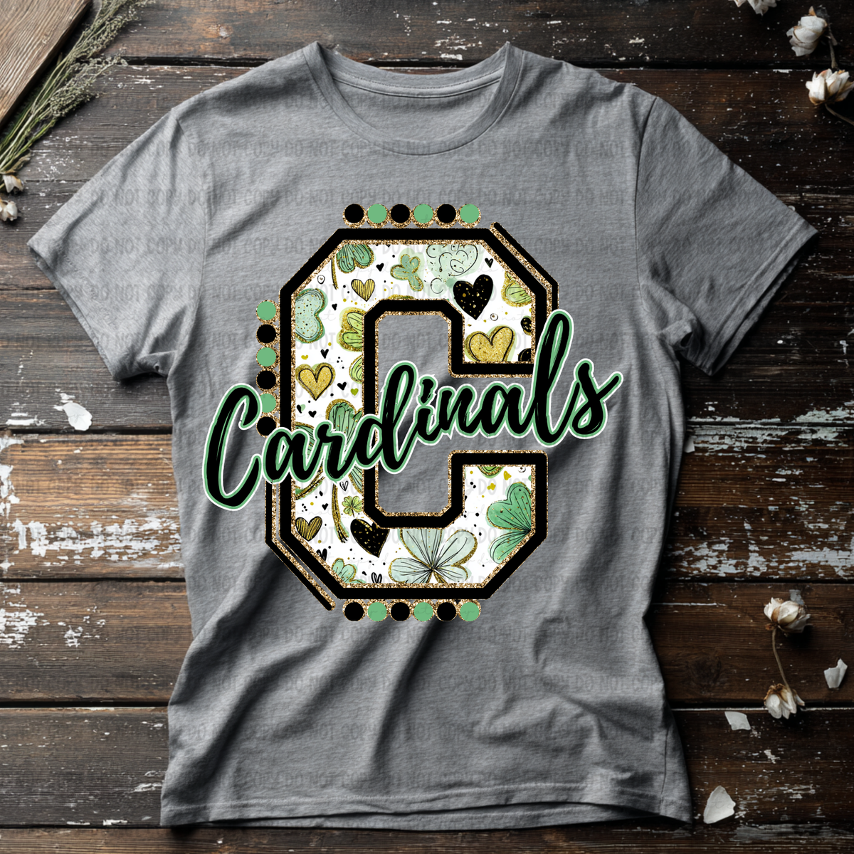Cardinals letter St. Patrick's Day GREEN (Revel) DTF Transfer