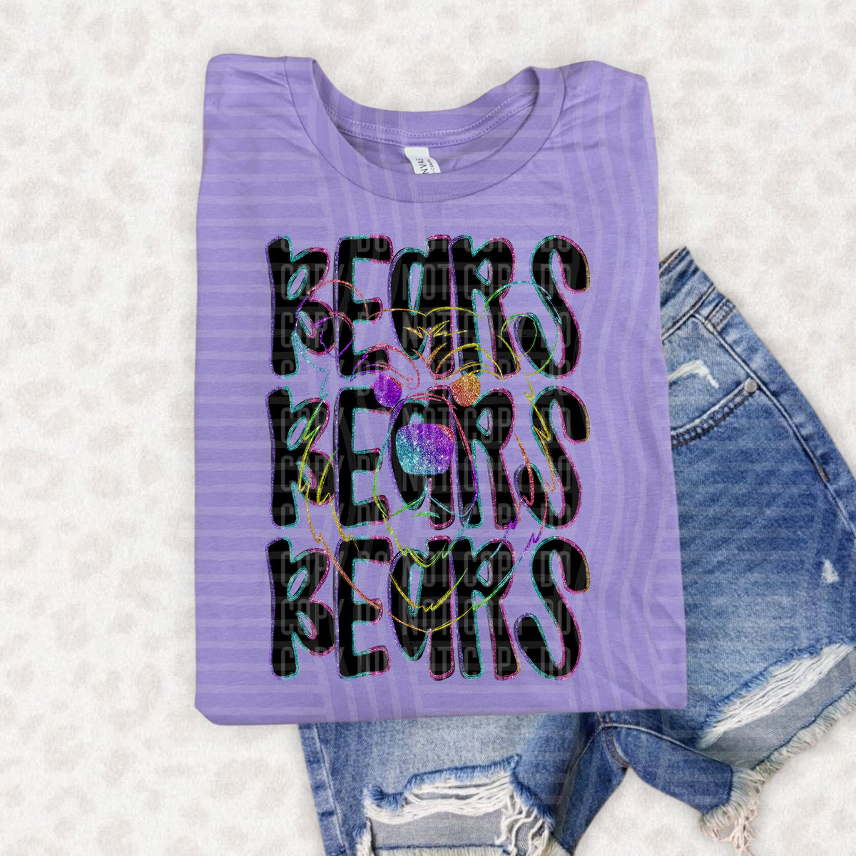 Bears Rounded Face Word Stacked 108506 DTF Transfer
