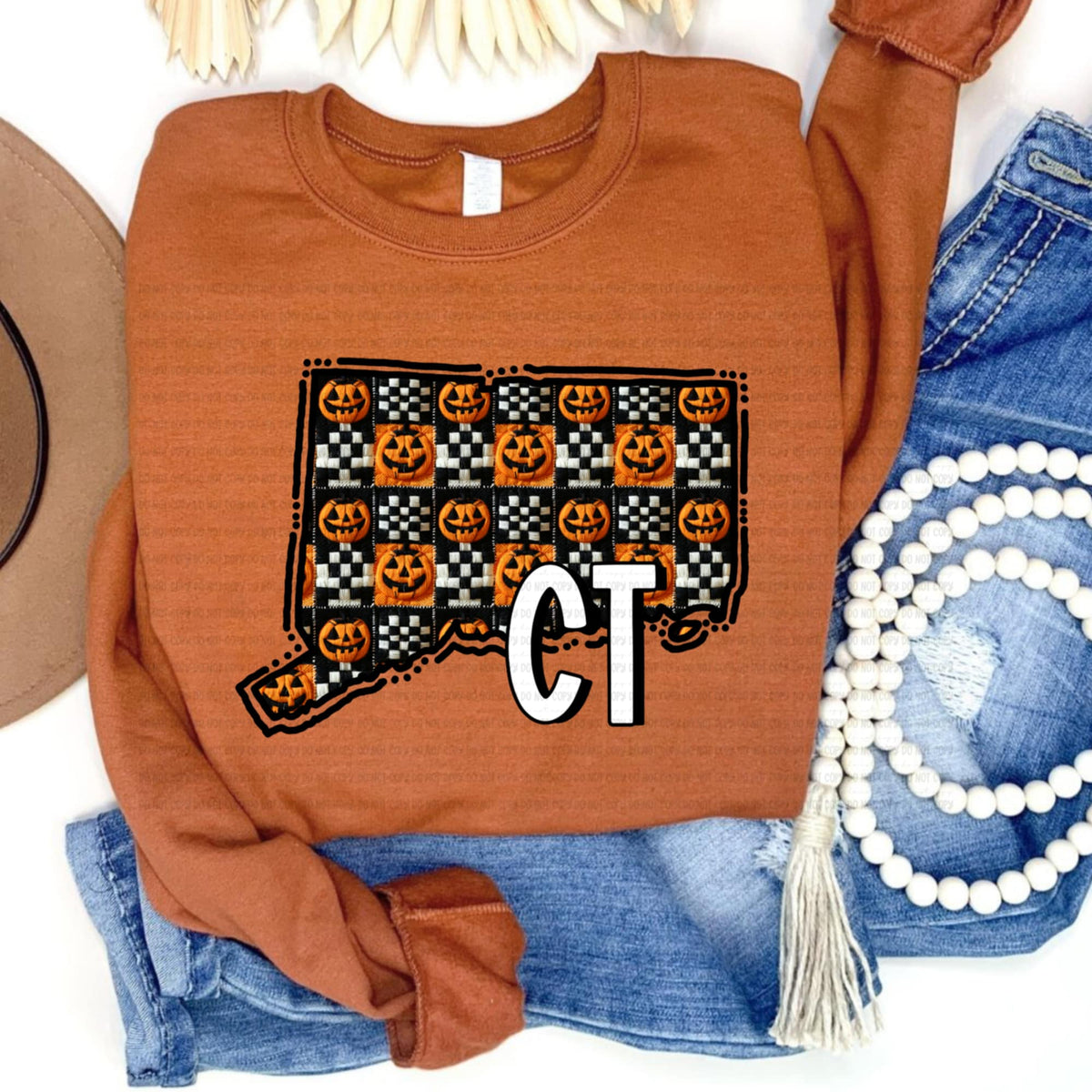 Connecticut pumpkin checker REVEL DTF transfer