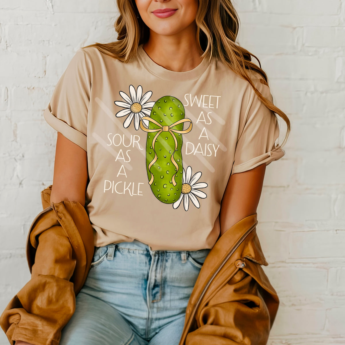 Sour as a pickle sweet as a daisy tan words (cstage) 114296 DTF transfer