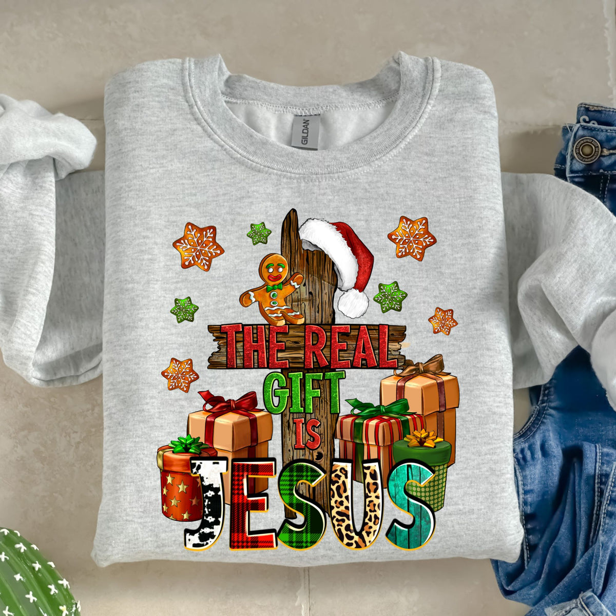 The Real Gift is Jesus-38747-DTF transfer