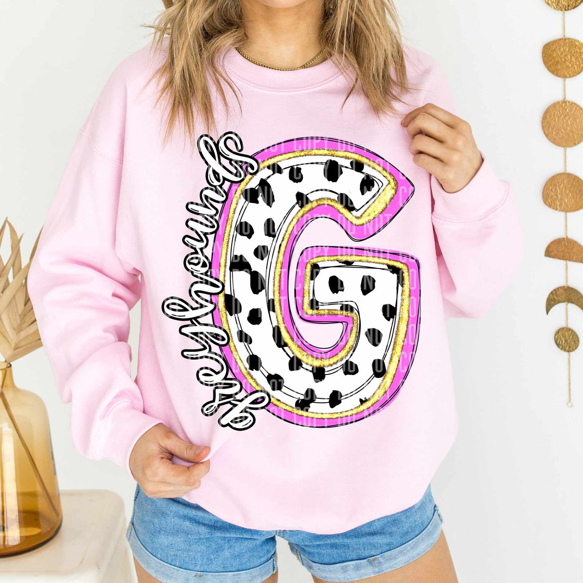 Greyhounds Polka Font Mascot Caplinger 56160 DTF transfer