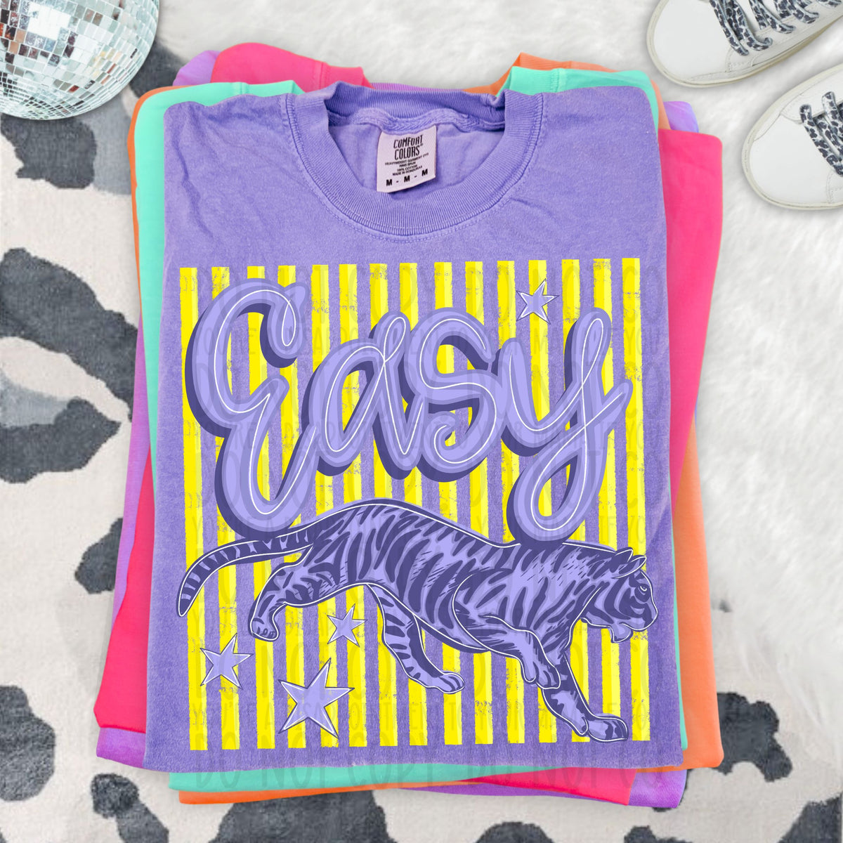 Easy tiger yellow stripes (SWD) DTF transfer