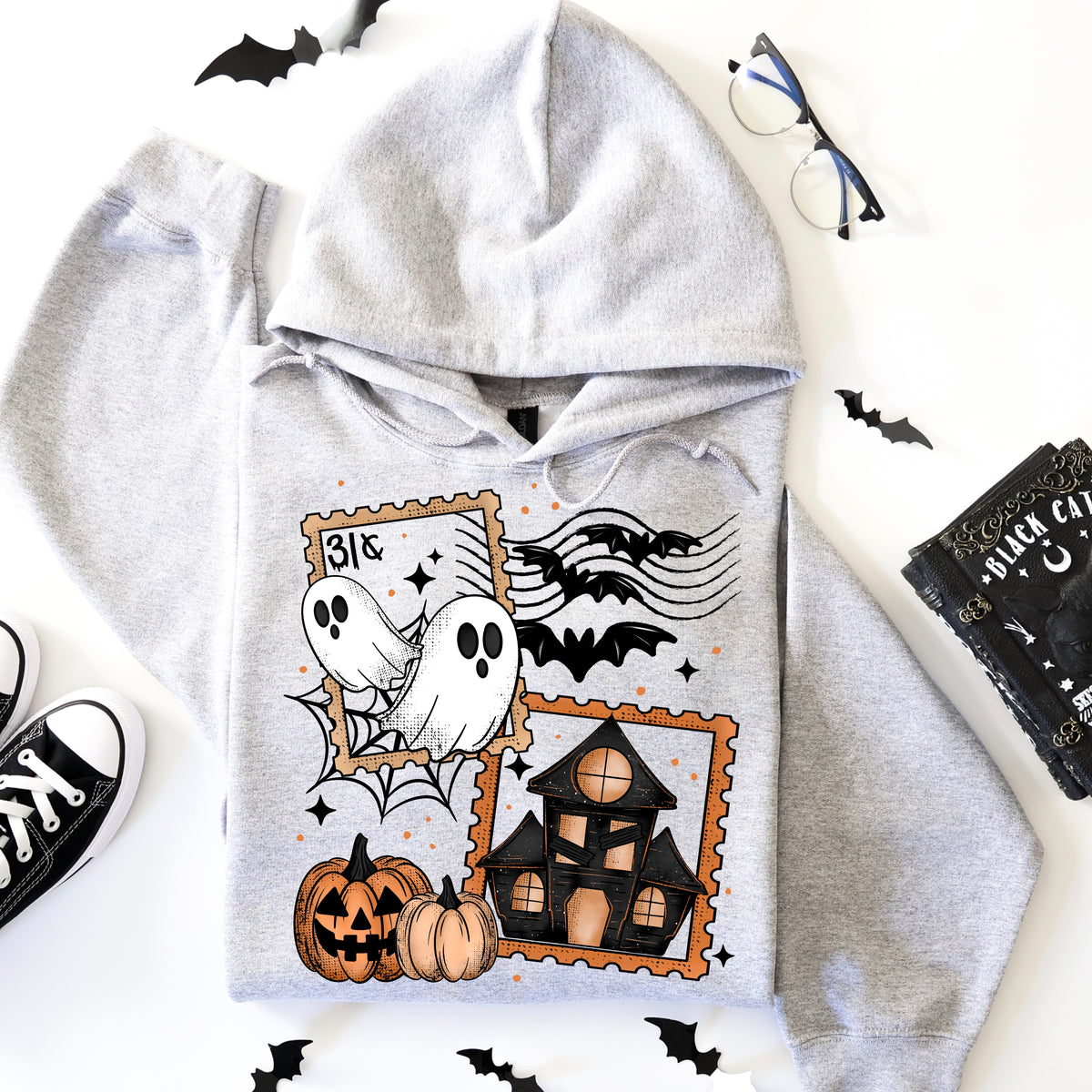 Halloween stamps with haunted house (csc) DTF Transfer