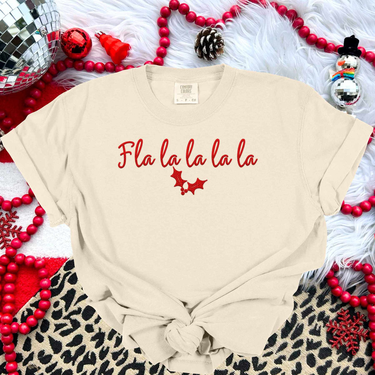 Fla La La La red embroidery (HW) 67100 DTF transfer