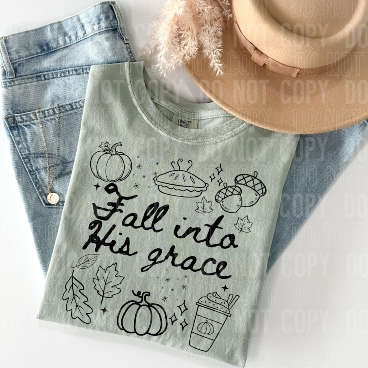 Fall Into His Grace black SBB DTF transfer