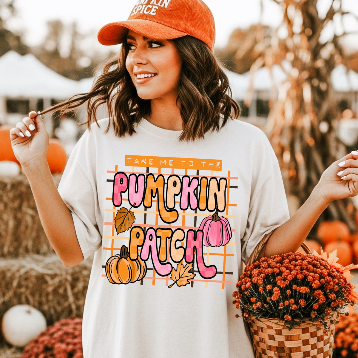 Take me to the pumpkin patch (with plaid background) (CSC) DTF Transfer