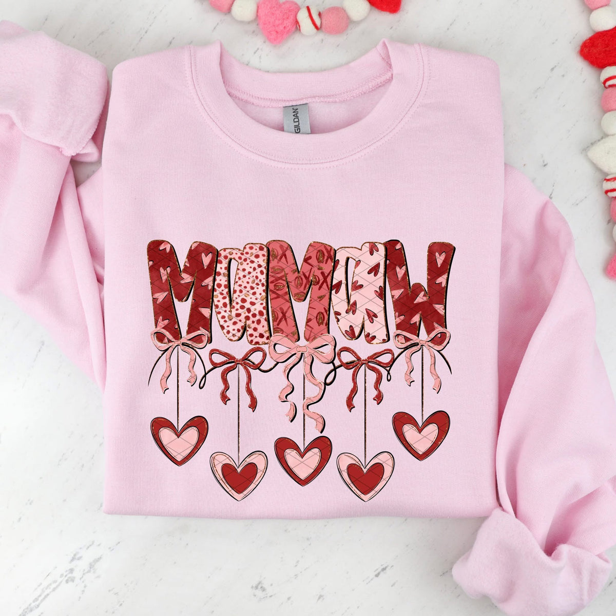 Mamaw hearts and bows (SDD) DTF transfer