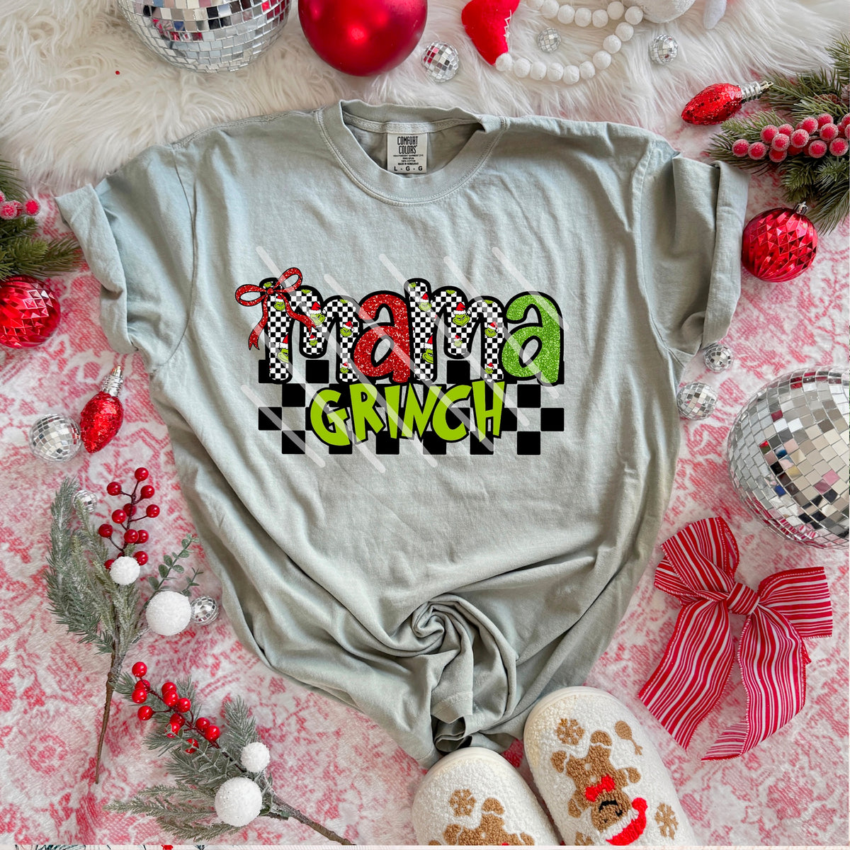 Mama Green with bow (MZ) 113614 DTF transfer