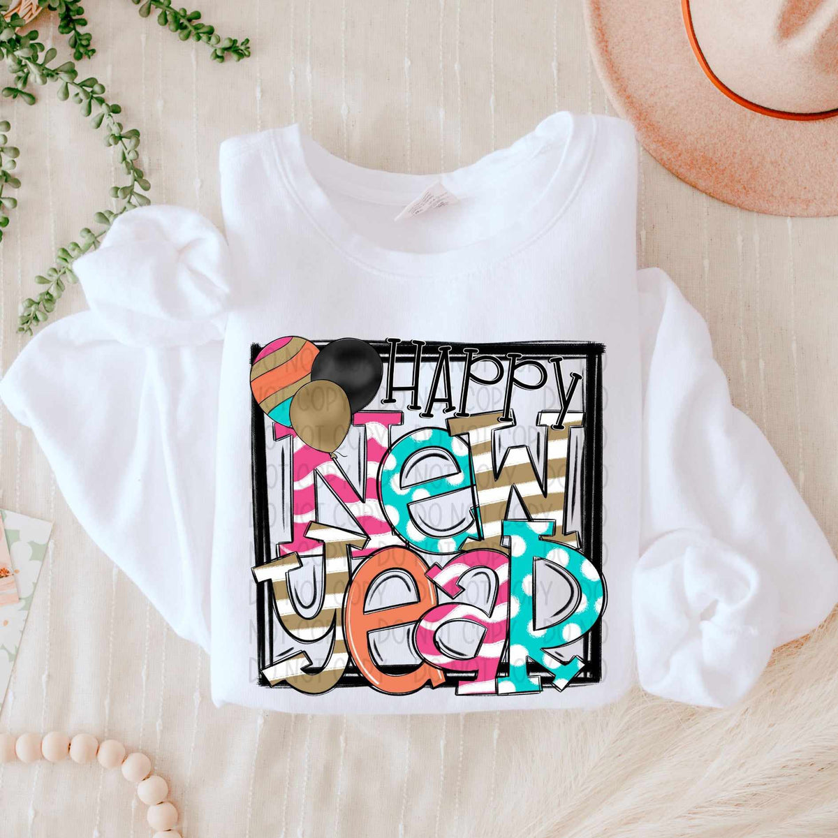 Happy new year frame (SW) 65451 DTF transfer