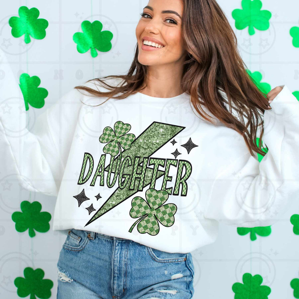 Daughter st Patrick’s lightning bolt (HW) 79345 DTF transfer
