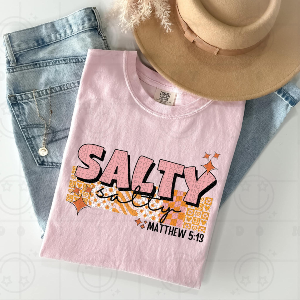 Salty pink and orange (HW) 93477 DTF transfer