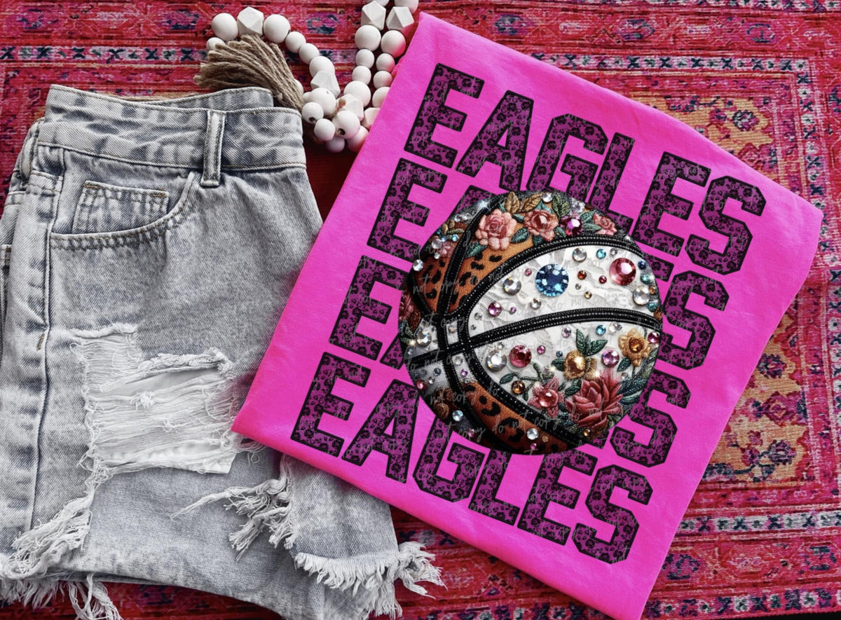 Eagles bedazzled basketball (VIRGO) 94430 DTF transfer