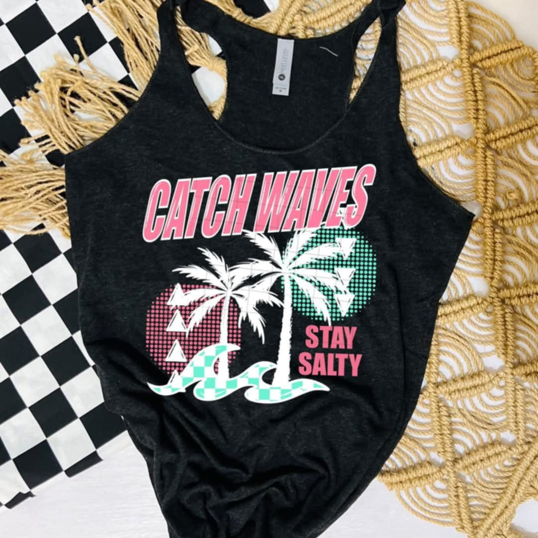 Catch waves white details (CSC) 98978 DTF transfer